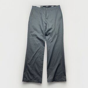 Volcom Pants Mens 34 Gray Striped Chino Straight Corpo Class Logo Skater Grunge